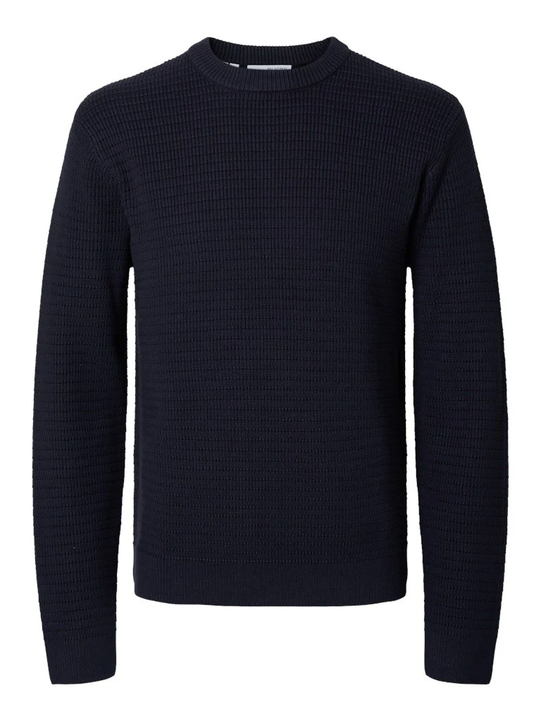 Selected Rundhalspullover Blau