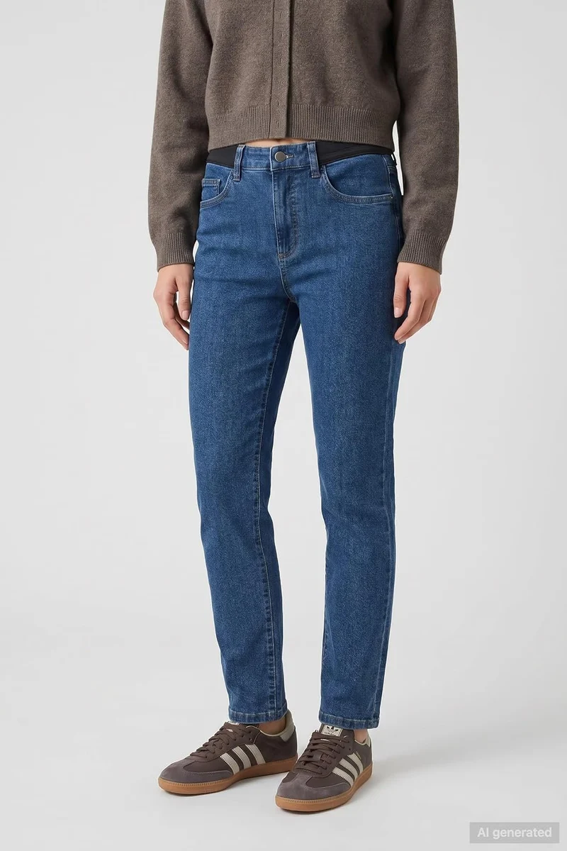 Anna Montana Straight Leg Jeans grau