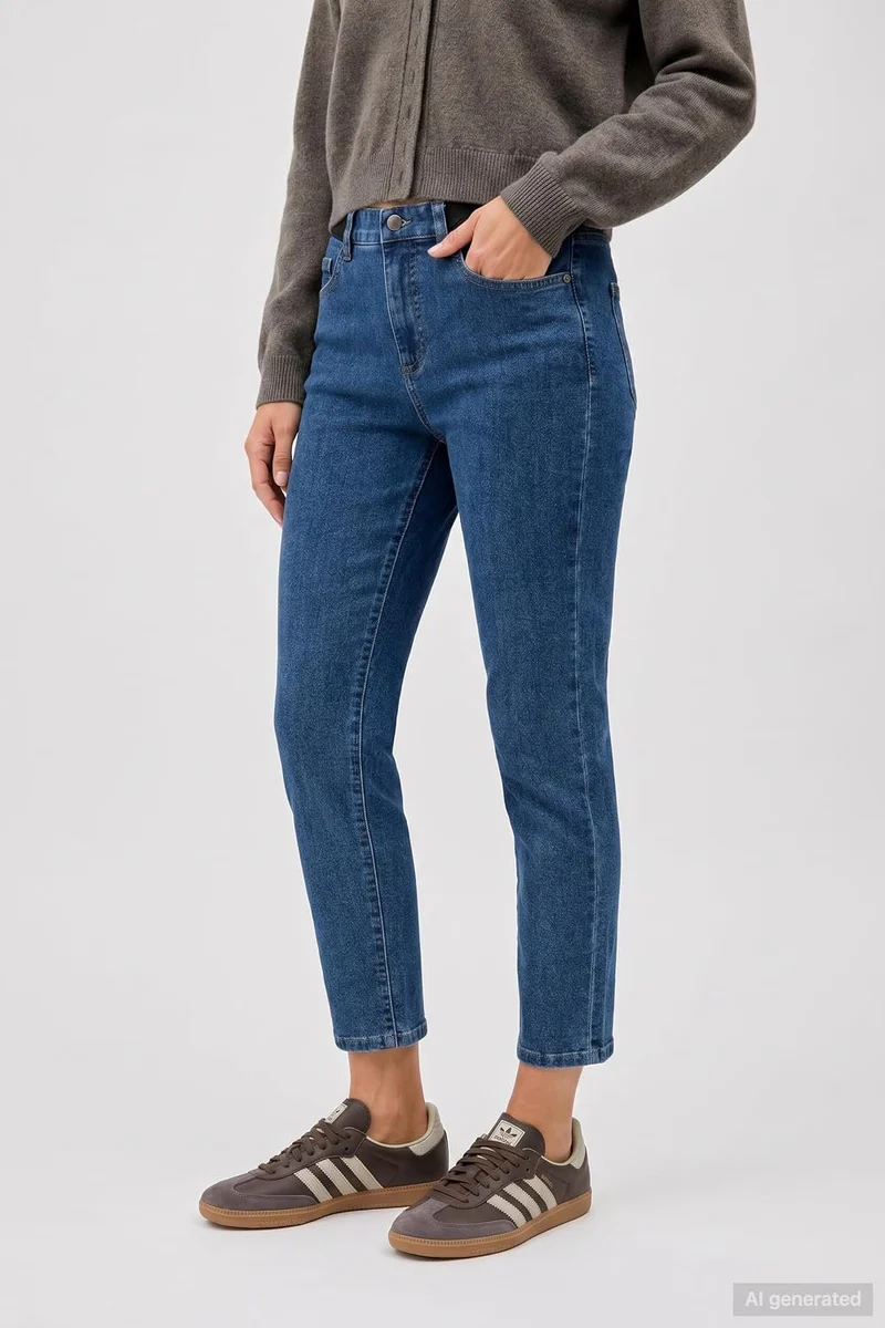 Anna Montana Straight Leg Jeans grau