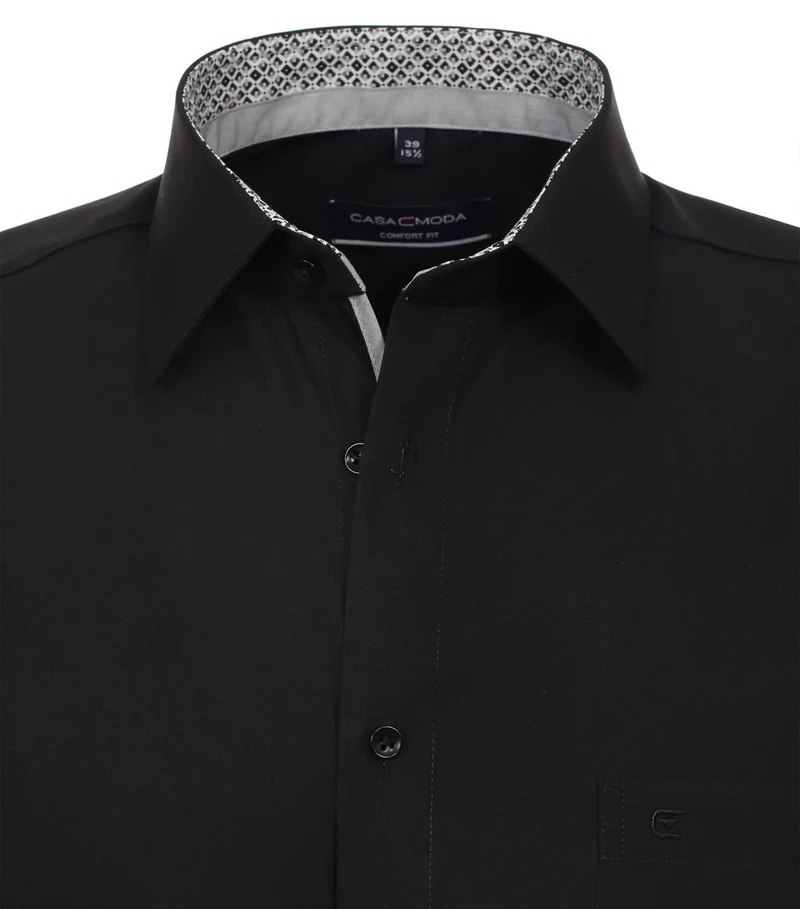 Casa Moda Kurzarm Business Hemd Schwarz