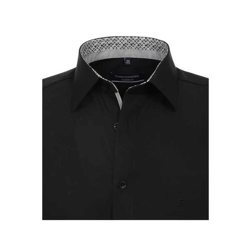 Casa Moda Kurzarm Business Hemd Schwarz