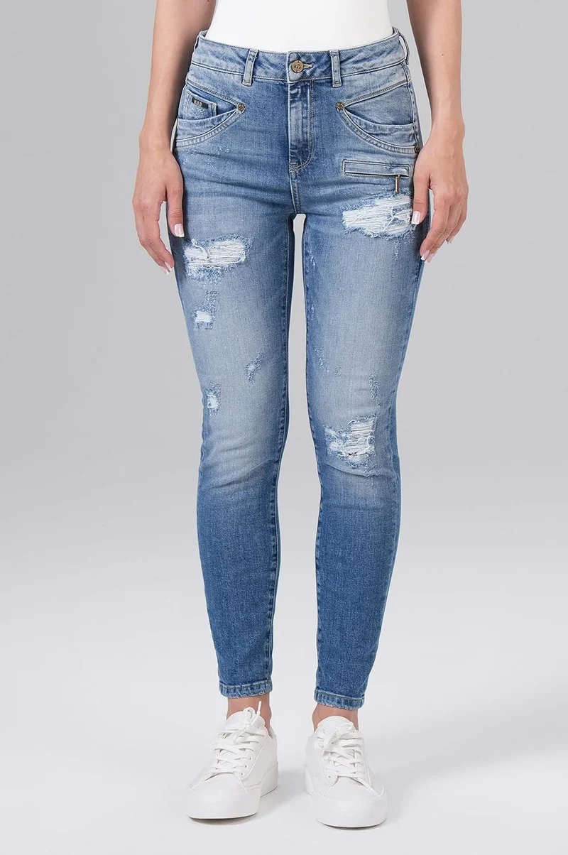 Mod 8 Destroyed Jeans Blau
