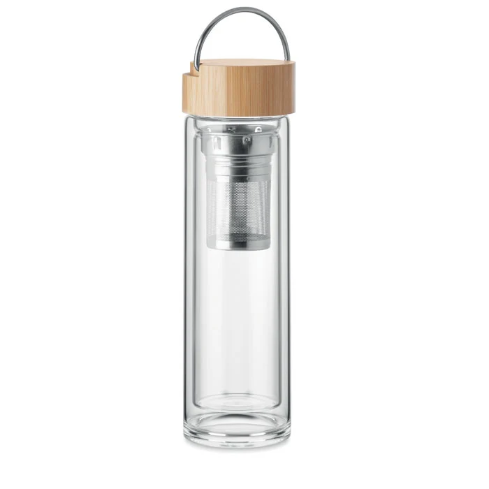 Doppelwandige Glasflasche 400ml