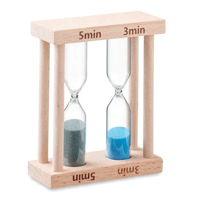 Set mit 2 Sanduhren aus Holz