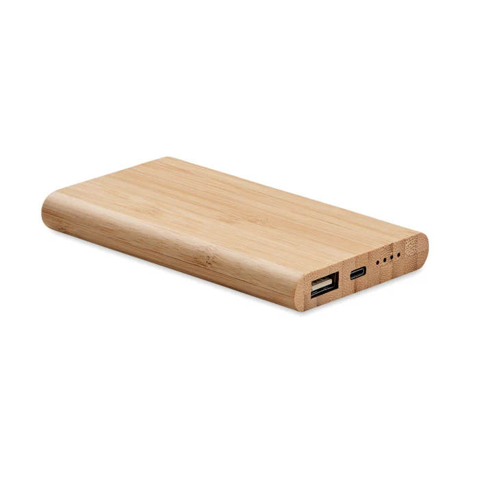 4000 mAh Bambus-Powerbank