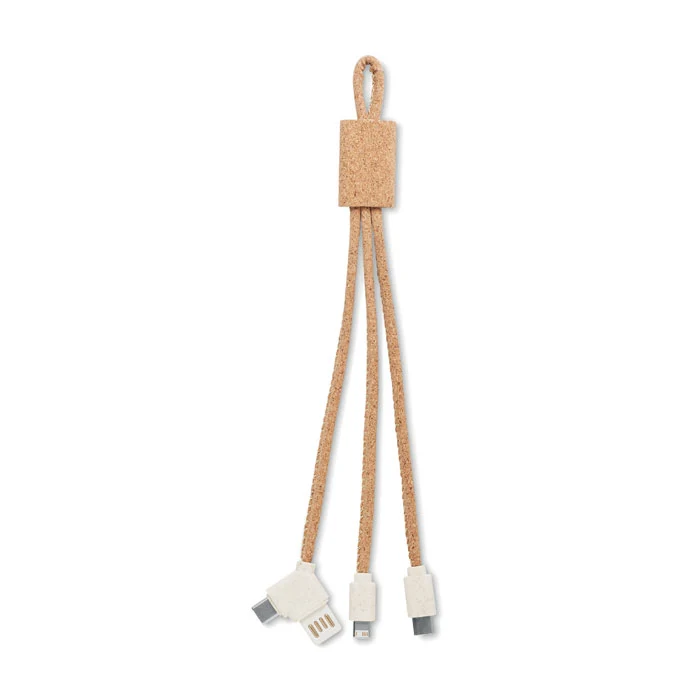 3-in-1-Ladekabel aus Kork