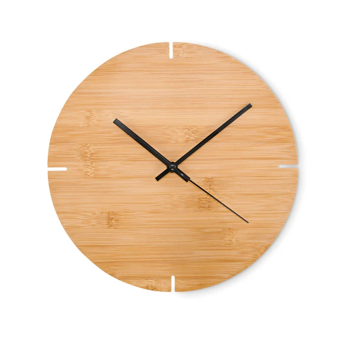 Runde Wanduhr aus Bambus