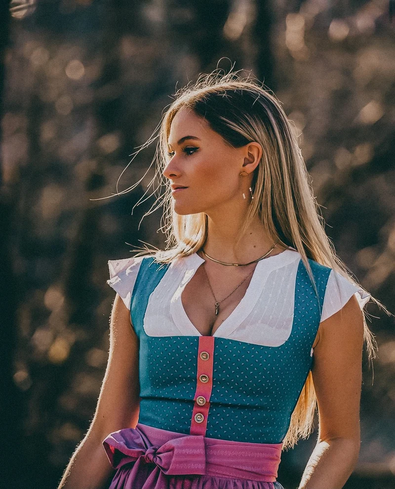 BW DIRNDL VINTAGE FLOWERS HORTENSIE