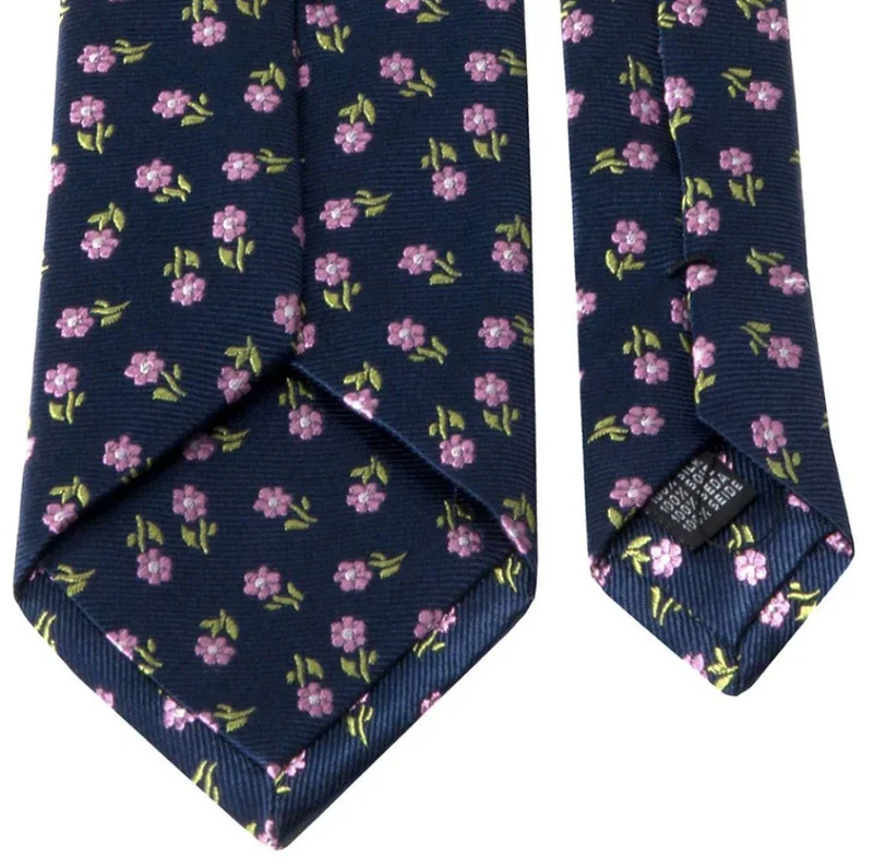 Seiden-Jaquard-Krawatte mit Blüten Muster