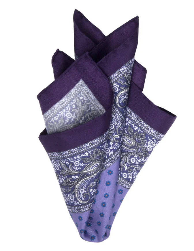 Einstecktuch aus Seiden-Twill mit floralem Muster
