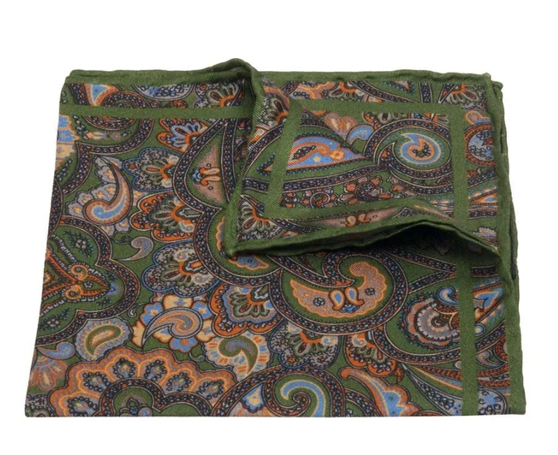 Einstecktuch aus Seiden-Twill mit Paisley Muster