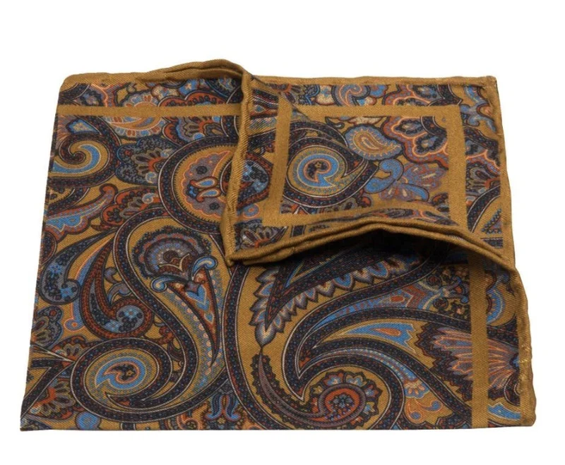 Einstecktuch aus Seiden-Twill mit Paisley Muster