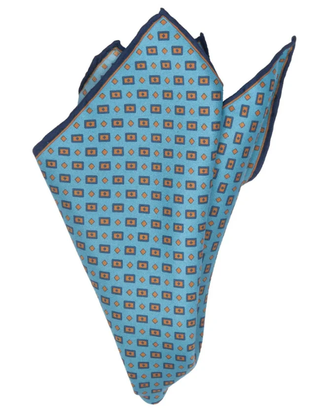 Einstecktuch aus Seiden-Twill mit geometrischem Muster