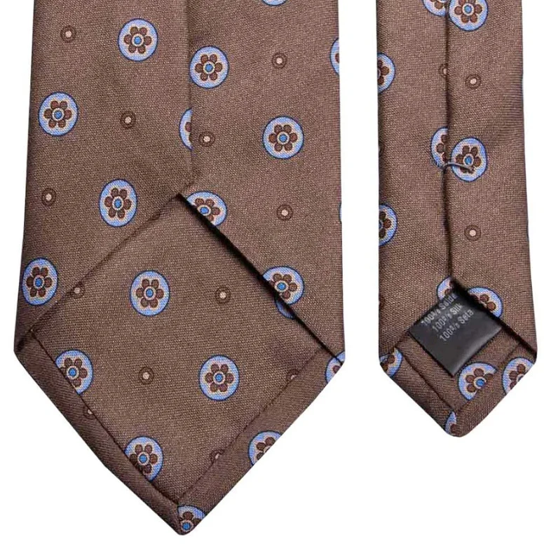 Krawatte aus Shantung Seide mit Blüstenmuster