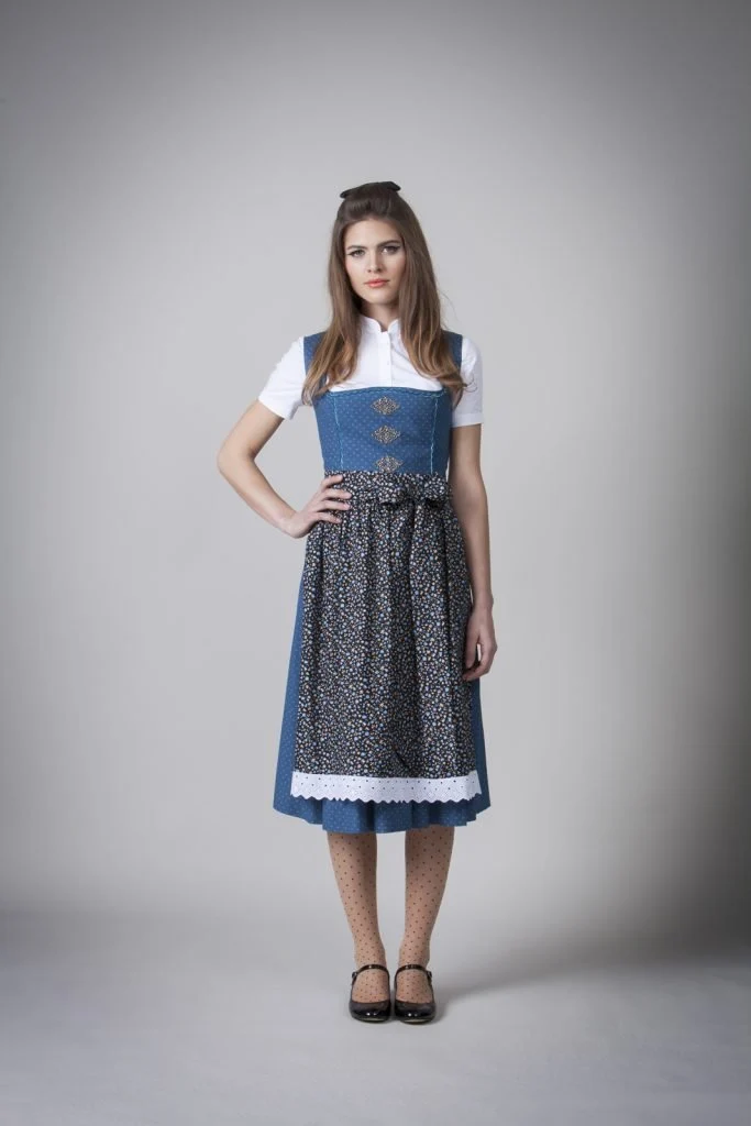 BW DIRNDL VINTAGE FLOWERS PETROL