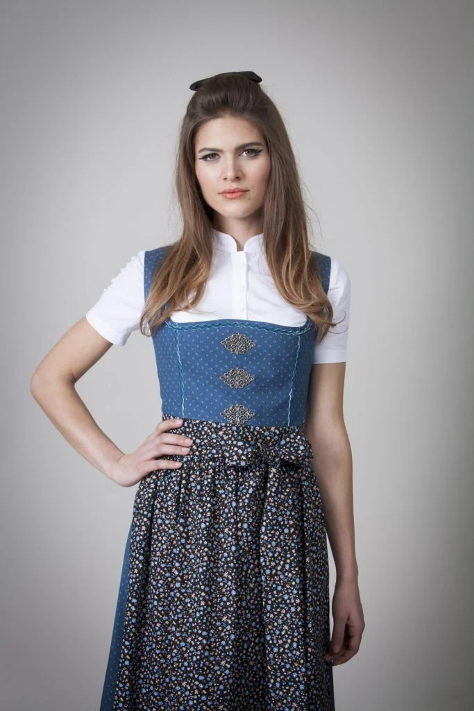 BW DIRNDL VINTAGE FLOWERS PETROL
