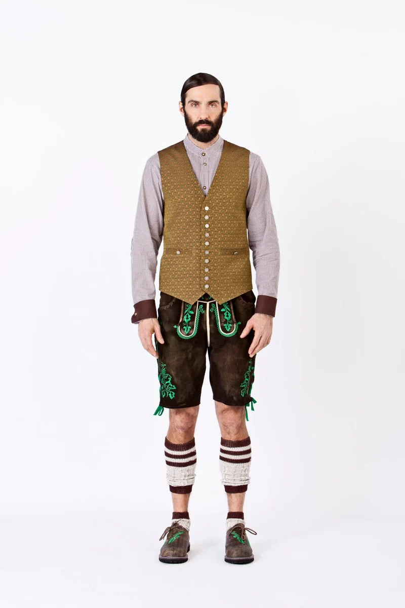 KAROHEMD SLIMFIT BRAUN
