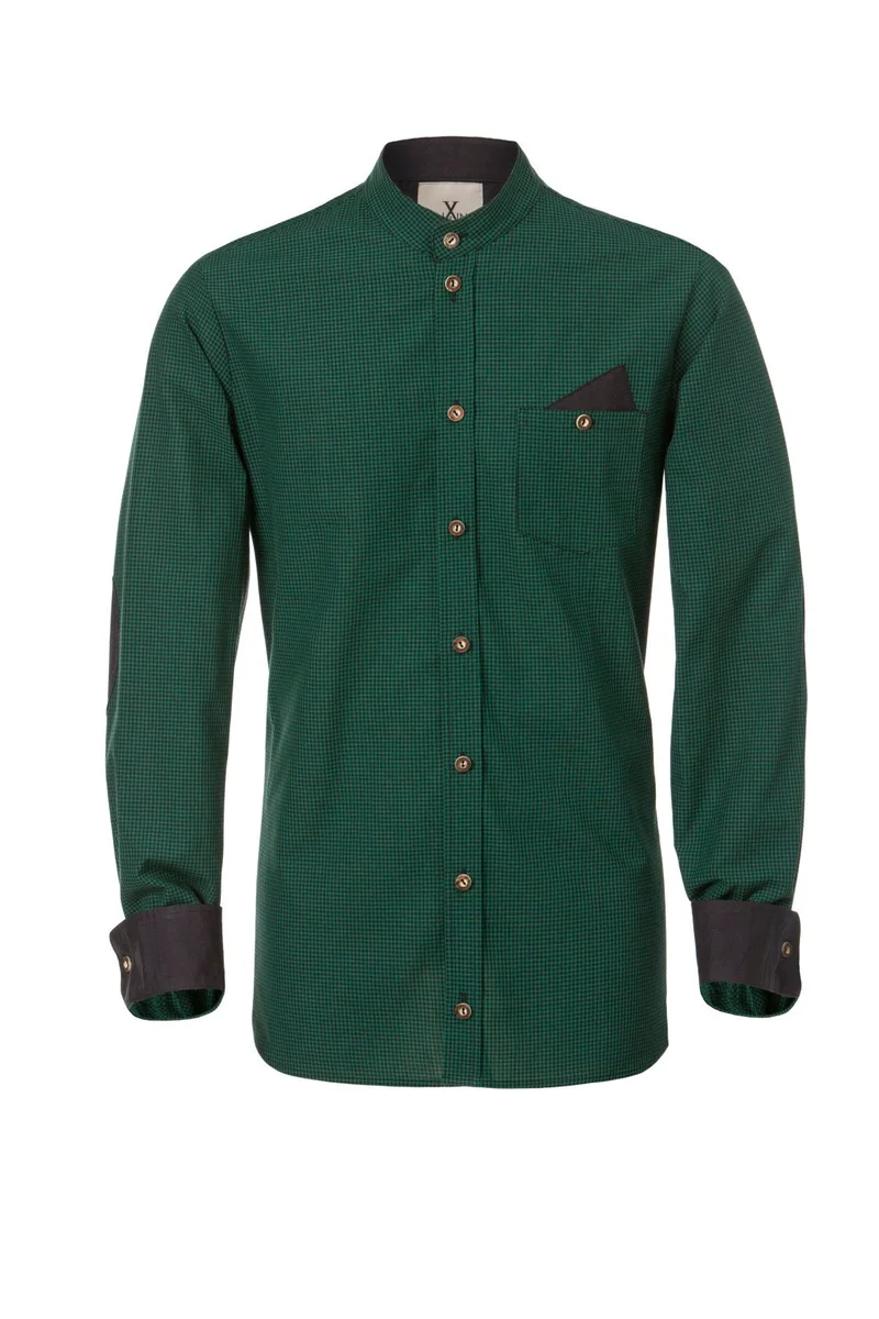 KAROHEMD SLIMFIT GRÜN/SCHWARZ