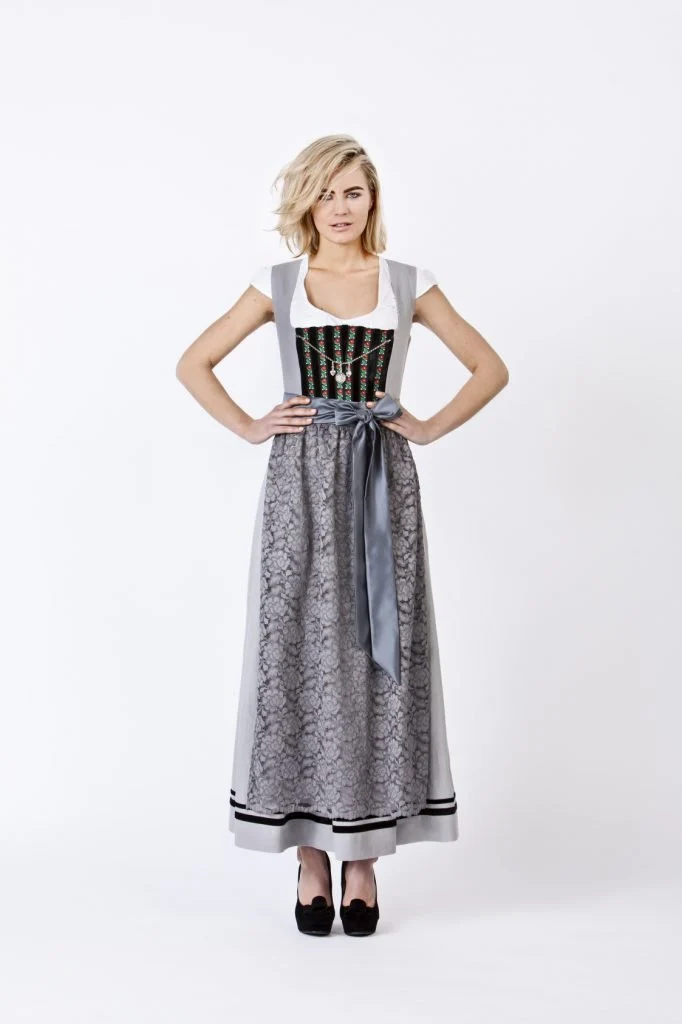 LEINEN DIRNDL TRADITIONAL GRAU 90cm