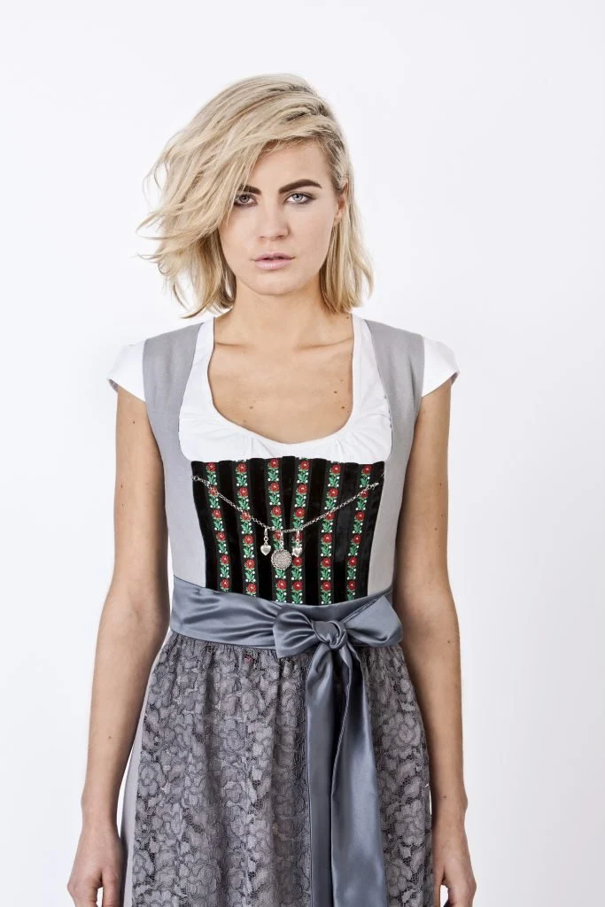 LEINEN DIRNDL TRADITIONAL GRAU 90cm