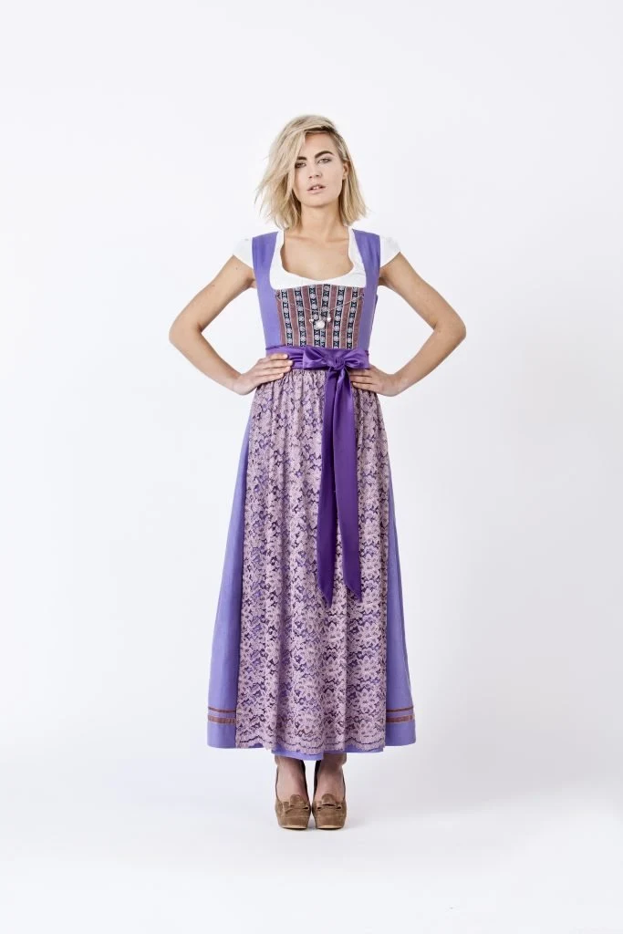 LEINEN DIRNDL TRADITIONAL MAUVE 90cm