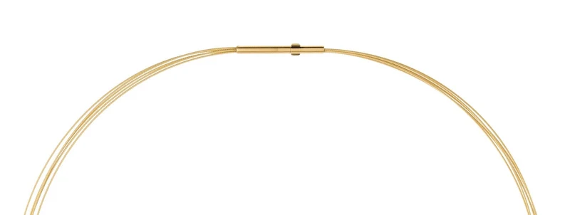 Ernstes Design Damen Halsreif 5-Fach Drahtseil Länge 42cm Gold DS5C-GG-42