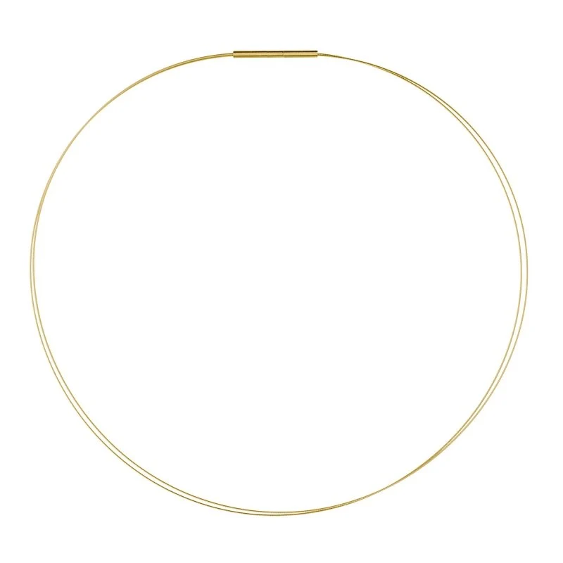 Ernstes Design Damen Halsreif 2 Fach Drahtseil Länge 40cm Gelbgold DS2-GG-40