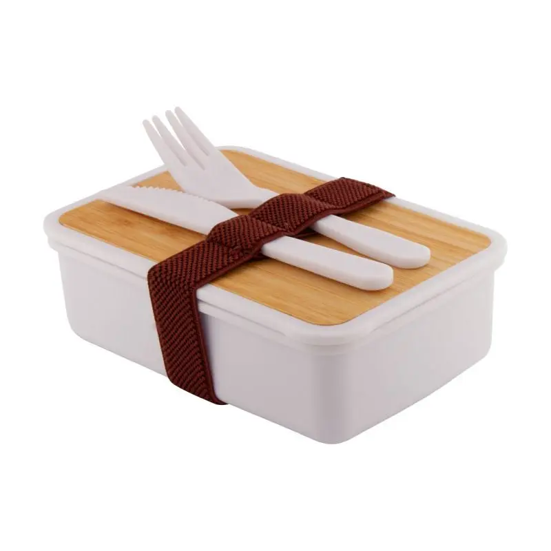 Rebento Lunchbox Weiß-Natur, Öko-Snackbox – Stilvoll & Nachhaltig