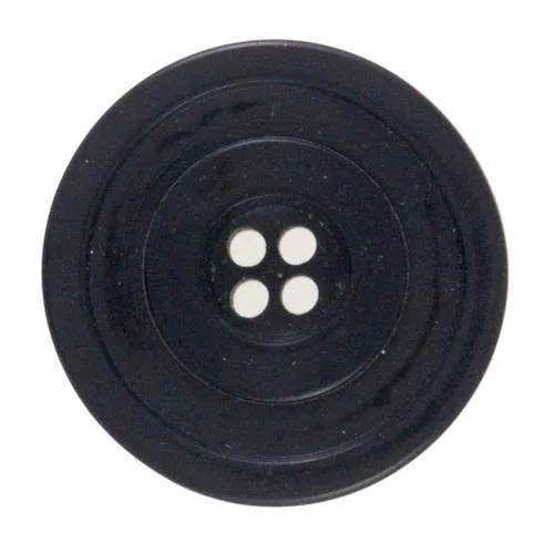 Steinnussknopf mit Zierrand Schwarz 15 mm – Kunststoffknopf STN-130