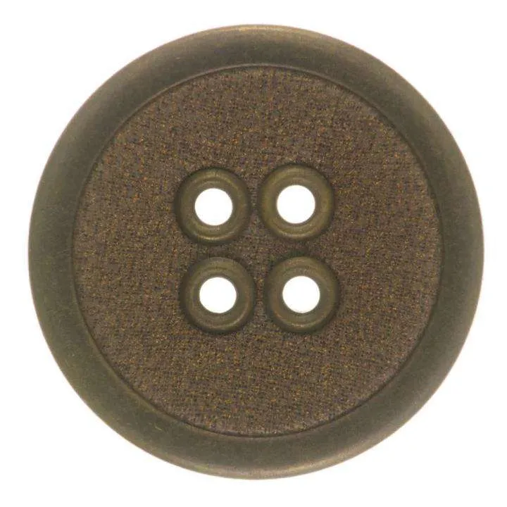 Knopf Velourslederimitat Braun – Messingknopf LE-17