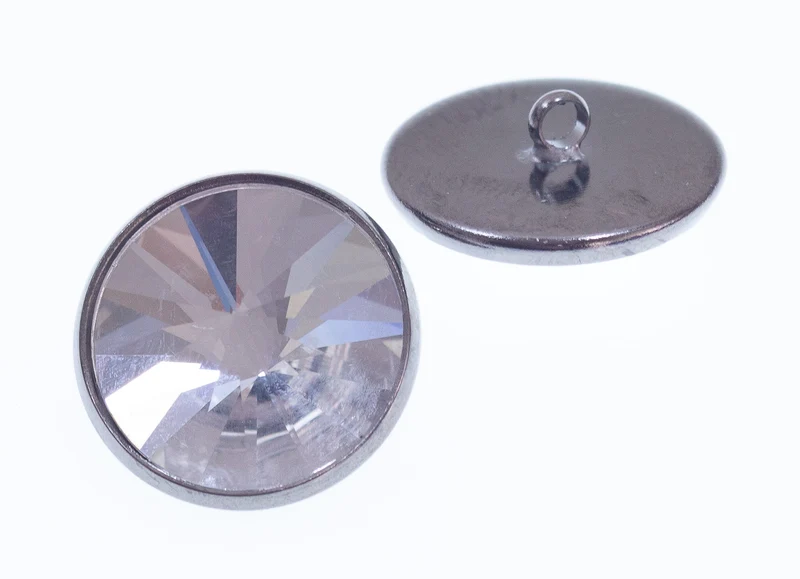 Trachtenknopf Swarovski-Kristall Altsilberfarben – Strassknopf ST-206