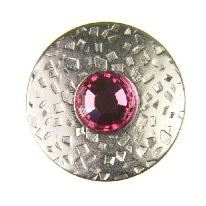 Trachten Metallknopf Silber mit Swarovski® Kristallen veredelt - ST-17-S Rose