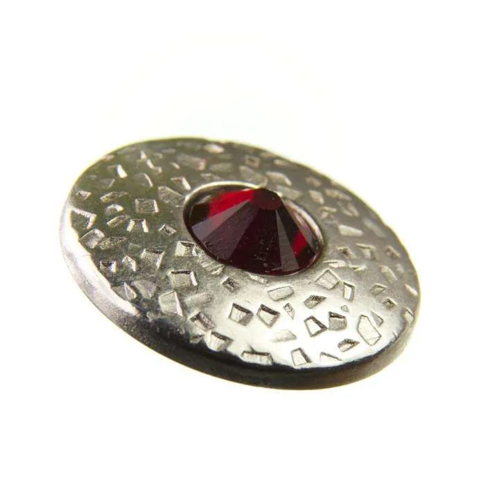 Trachten Metallknopf Silber mit Swarovski® Kristallen veredelt - ST-17-S Light Siam