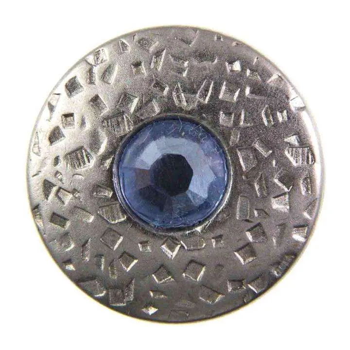 Trachten Metallknopf Silber mit Swarovski® Kristallen veredelt - ST-17-S Light Saphire