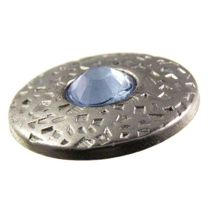 Trachten Metallknopf Silber mit Swarovski® Kristallen veredelt - ST-17-S Light Saphire