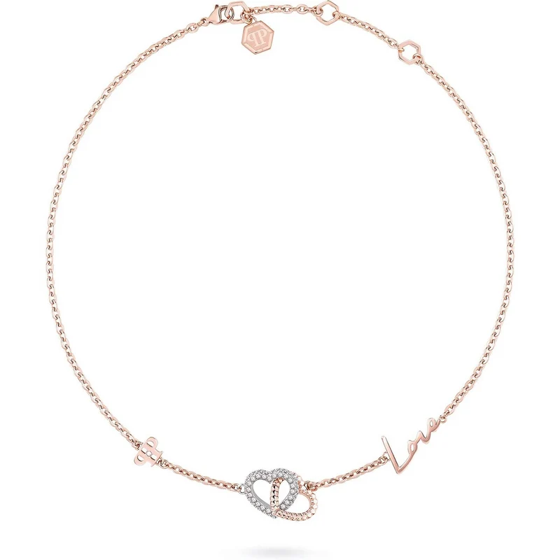 Philipp Plein Halskette Damen PLEIN ROCKED HEART Roségold PJZEA13NU