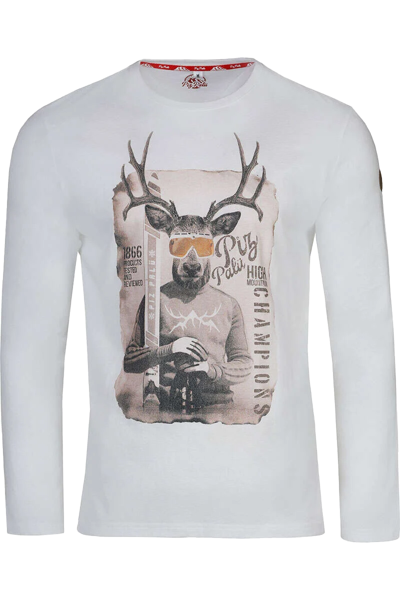 Herren Longsleeve mit Ski-Hirsch