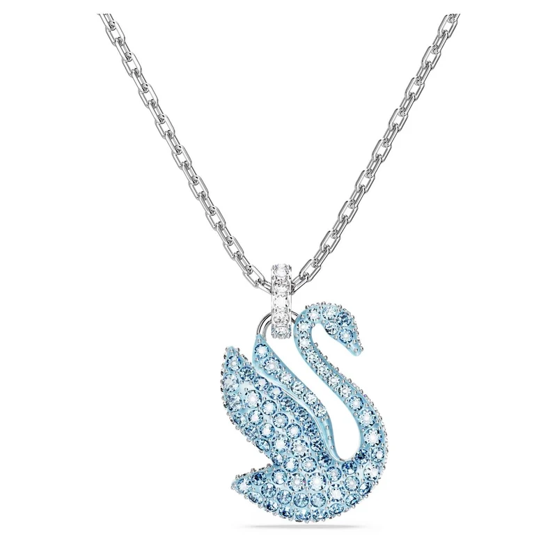 SWAROVSKI Damen Anhänger Schwan Blau Rhodiniert SWAN 5660594