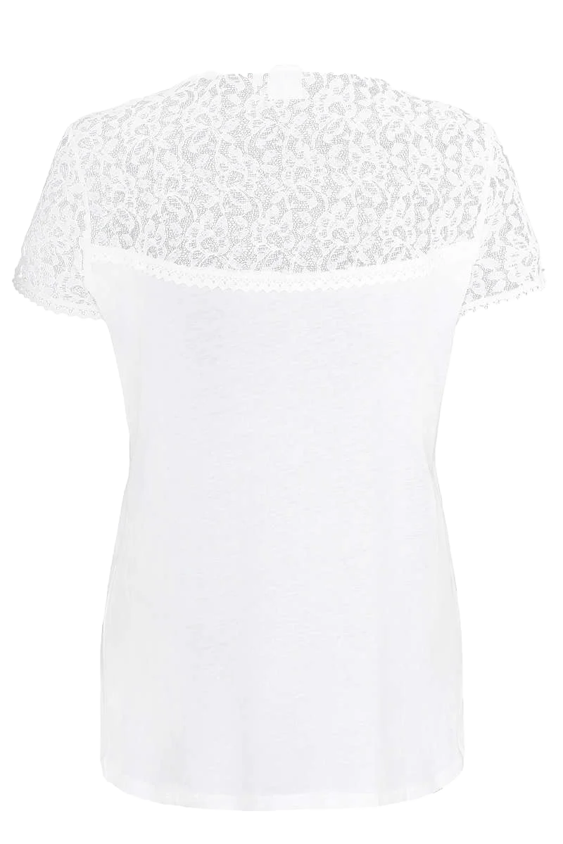 Damen Trachten T-Shirt Spitzeneinsatz