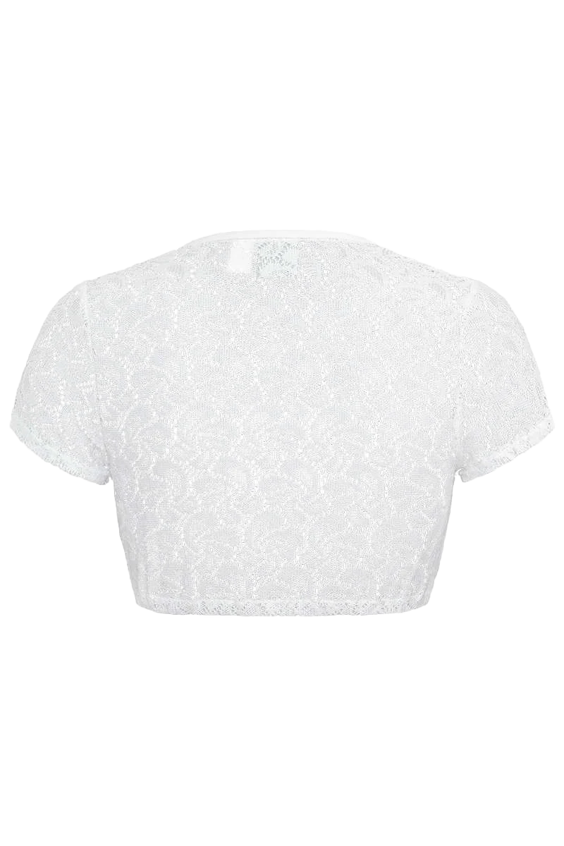 Dirndlbluse V-Ausschnitt aus Spitze