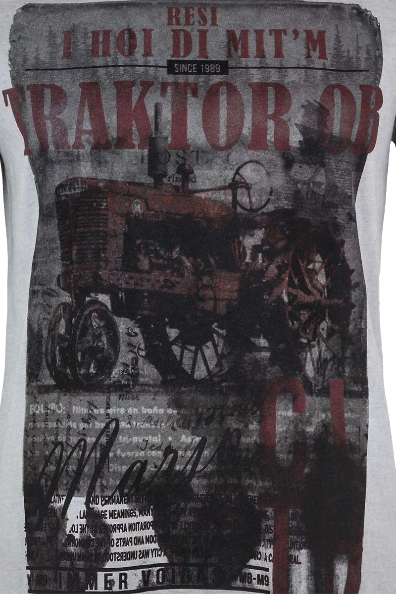 Herren T-Shirt 'Resi I hol di mit´m Traktor ab'