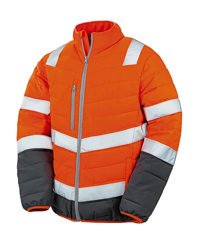 Weiche Sicherheitsjacke mit Polsterung und reflektierenden Streifen