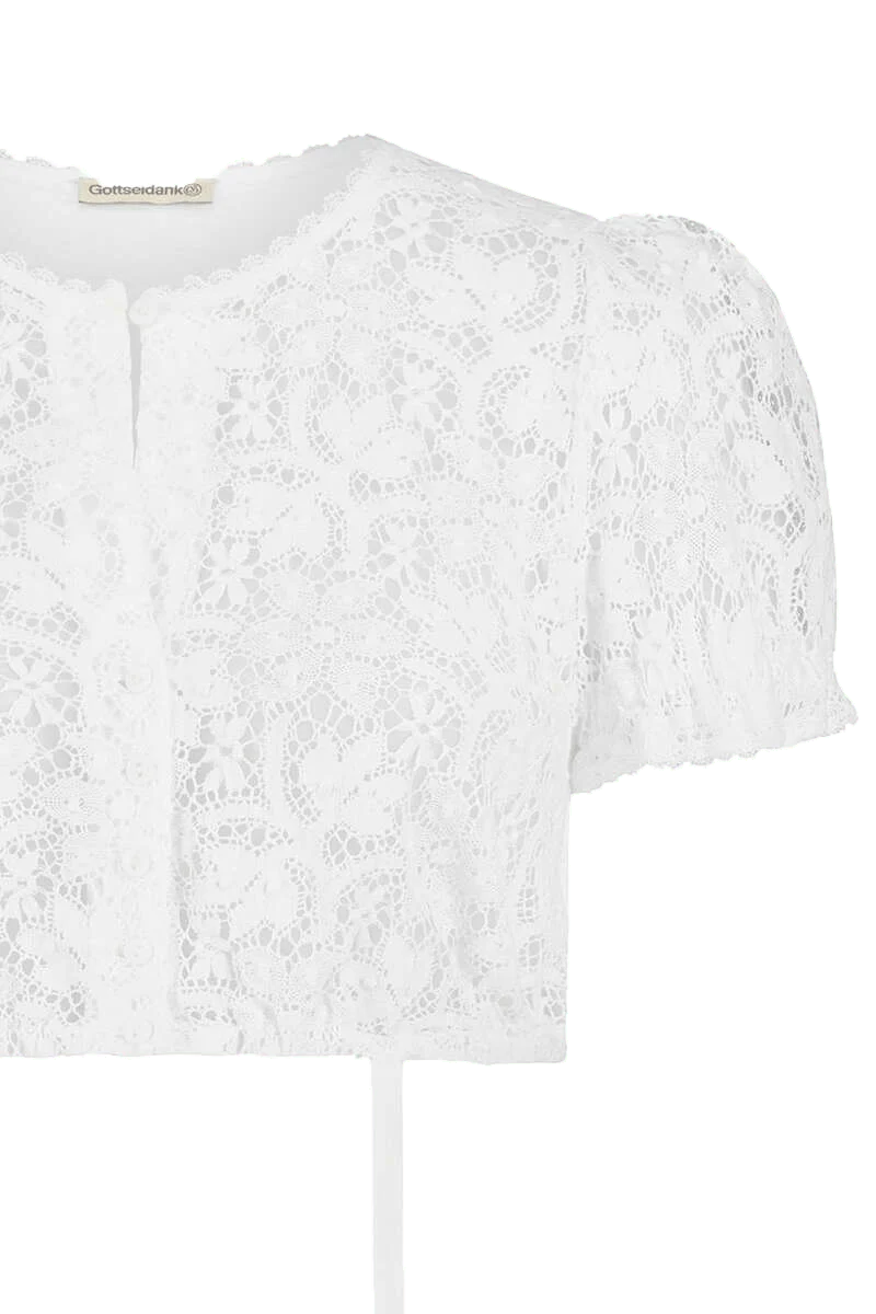 Dirndlbluse hochgeschlossen aus Spitze