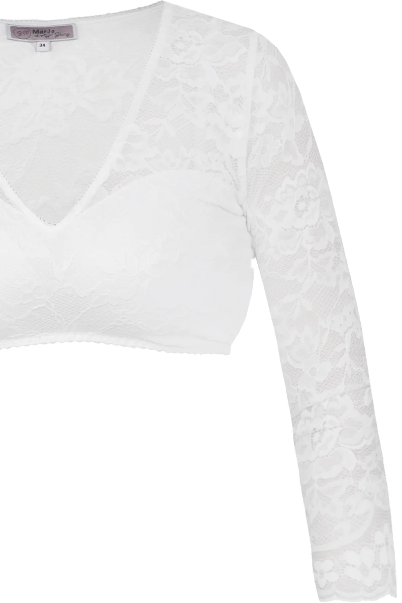 Dirndlbluse aus transparenter Spitze mit 3/4-Arm