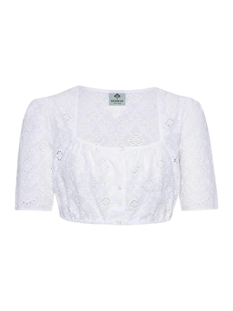 Stickerei-Bluse mit Karree-Ausschnitt