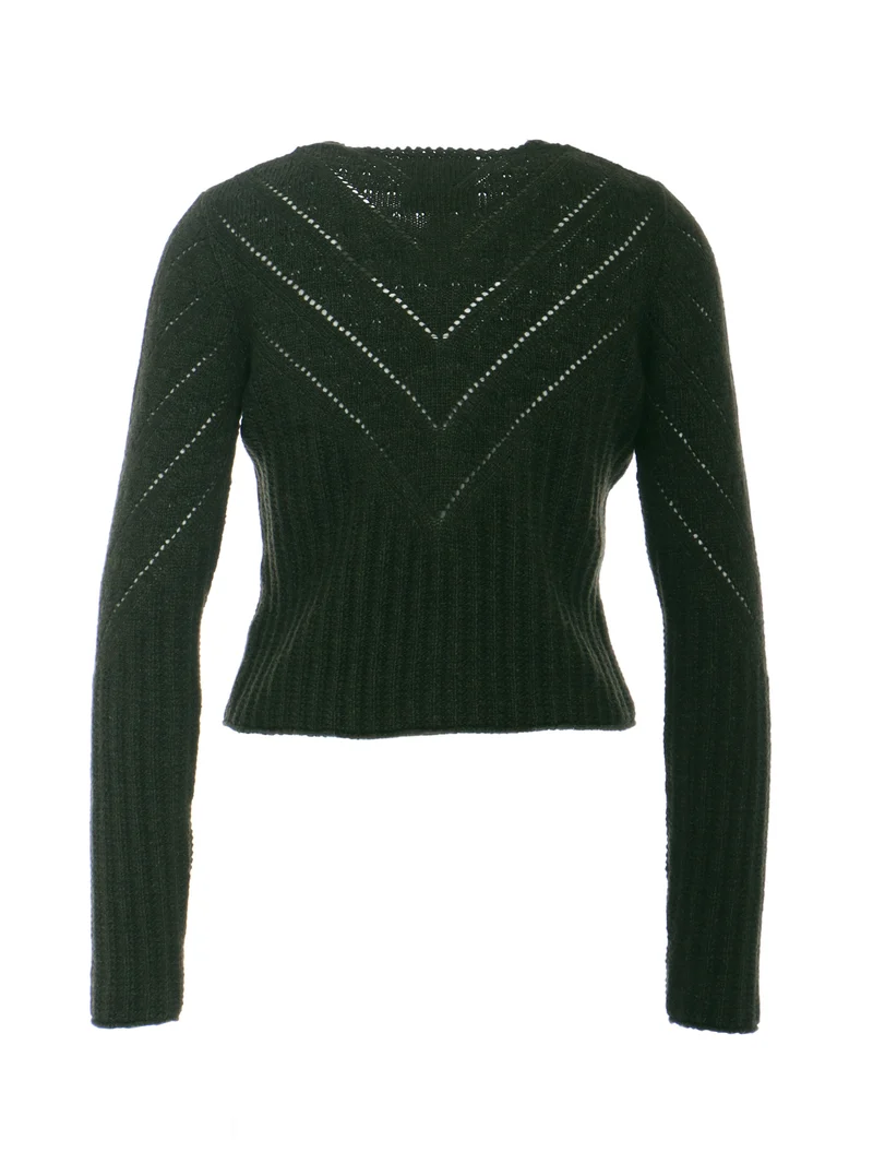 Strickjacke mit diagonalem Einsatz