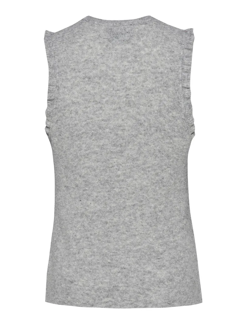 Merino-Pullunder in Links-Strick mit Flügelarm