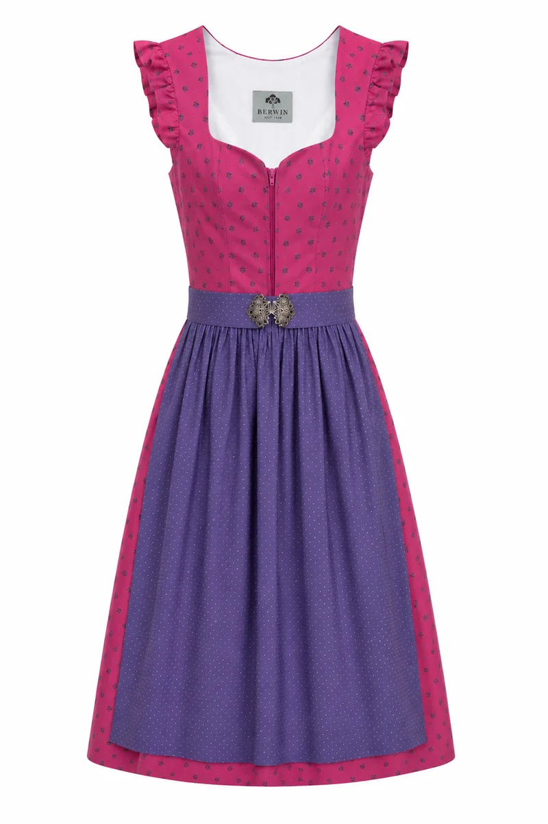 Sommerliches Dirndl mit Tupfen-Schürze in pink