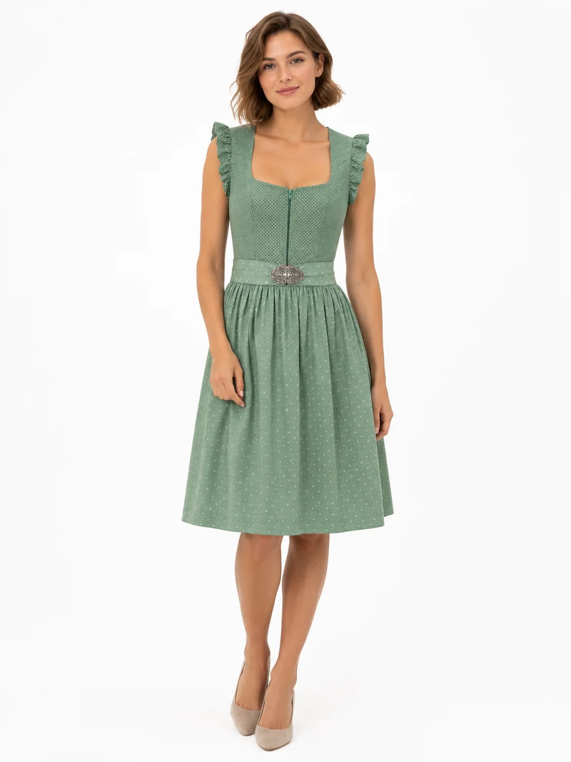 Baumwolldirndl mit Flügerlarm und Schliesse