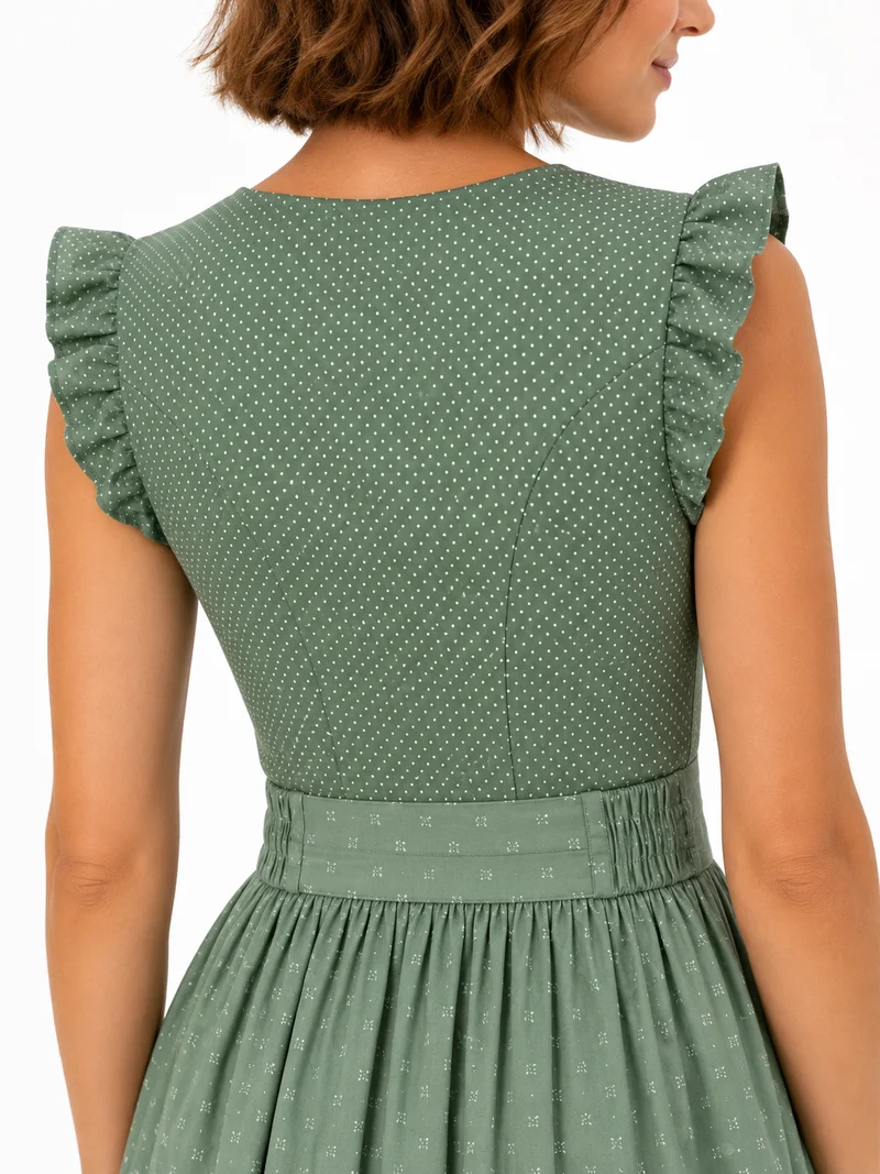 Baumwolldirndl mit Flügerlarm und Schliesse